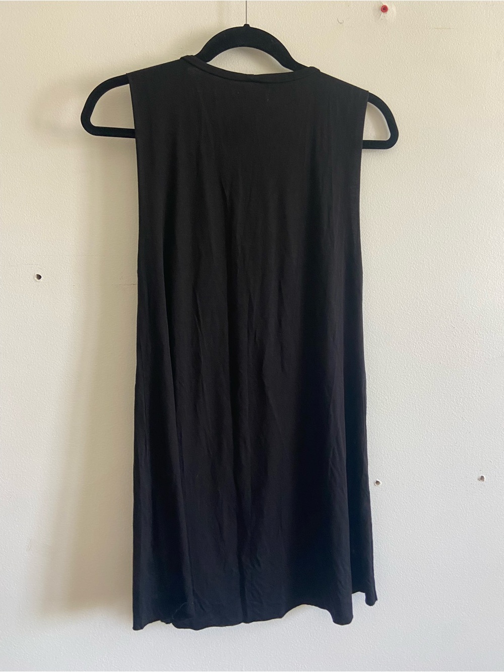 Lauren Moshi Black Sleeveless Mini Tee Dress Tie Dye Size Small Summer - Picture 5 of 6